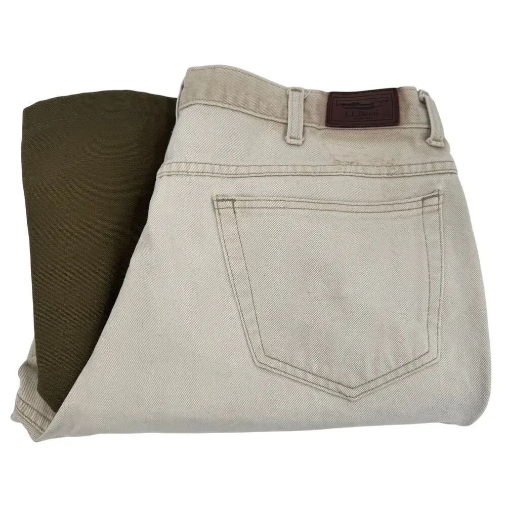 Vintage LL Bean Pants Mens 40 (39x32 ACTUAL) Utility Natural Fit 2 Tone USA